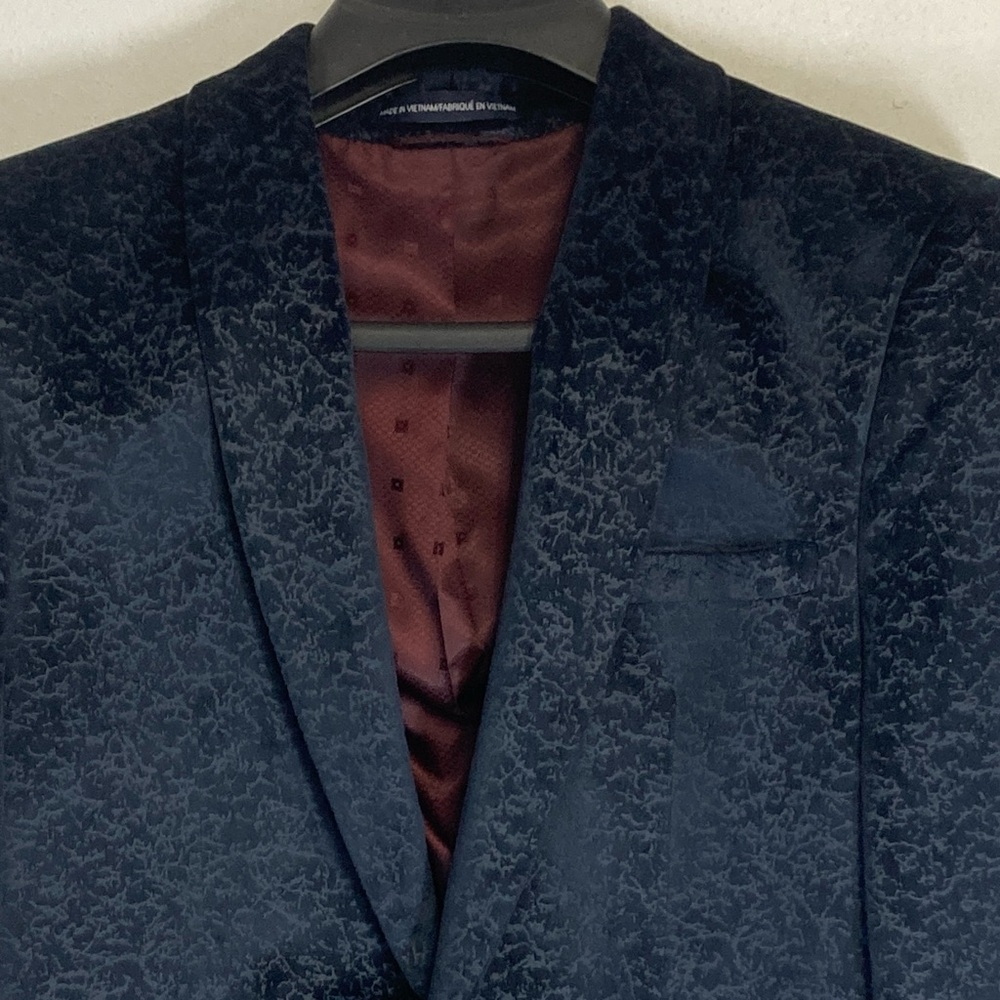 Ben Sherman Plectrum Mens S28 Textured One Button Blue Blazer Wedding Ceremony